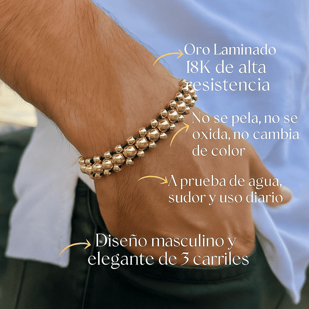 PULSERA BALIN DORADO 3 CARRILES
